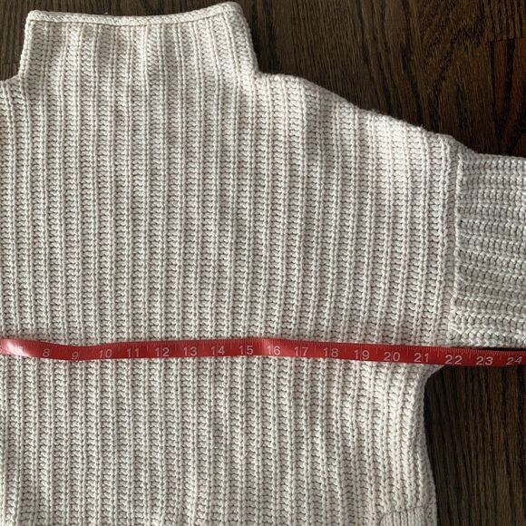 Madewell Womens S Sweater Turtle  Neck Wool Cotton Cream Luxury Thick Net Casual - Picture 6 of 9